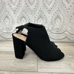 Mix No. 6 Black Peep-Toe Block Heels